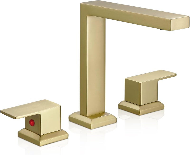 HEYMYTAP High Flow Gold Bathtub Faucet, Brass Bath Tub Faucet Set 3 Hole Roman Tub Faucets Deck Mounted Bathtub Faucet Set 2 Handle 1/2" NPT Female Cartridge Spout Reach 5.3inch - Image 1